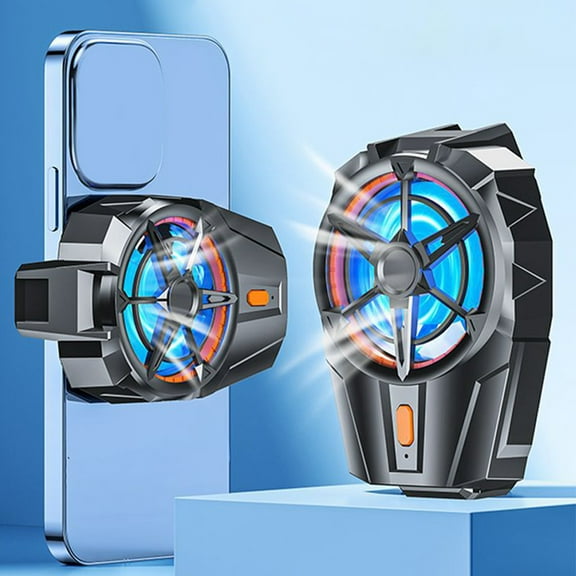 FUEENIRVA Portable Phone Cooling Fan Black ABS Quiet Smartphone Cooler with Cable
