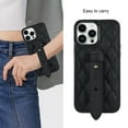 thumbnail image 4 of ELEHOLD Luxury Leather Case for iPhone 12 Pro Max Premium Leather Case with Adjustable Non-Slip Wristband Full Body Case Shockproof protective Cover for Women Girls,black, 4 of 8