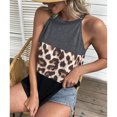 thumbnail image 3 of Camisetas sin mangas con cuello Halter para mujer, camisetas sin mangas con estampado de leopardo y ajuste holgado a la moda de verano, 3 of 6