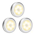 thumbnail image 1 of Paquete de 3 luces nocturnas con sensor de cuerpo redondo - Plateado Blanco cálido Ofspeizc 222189-4, 1 of 8