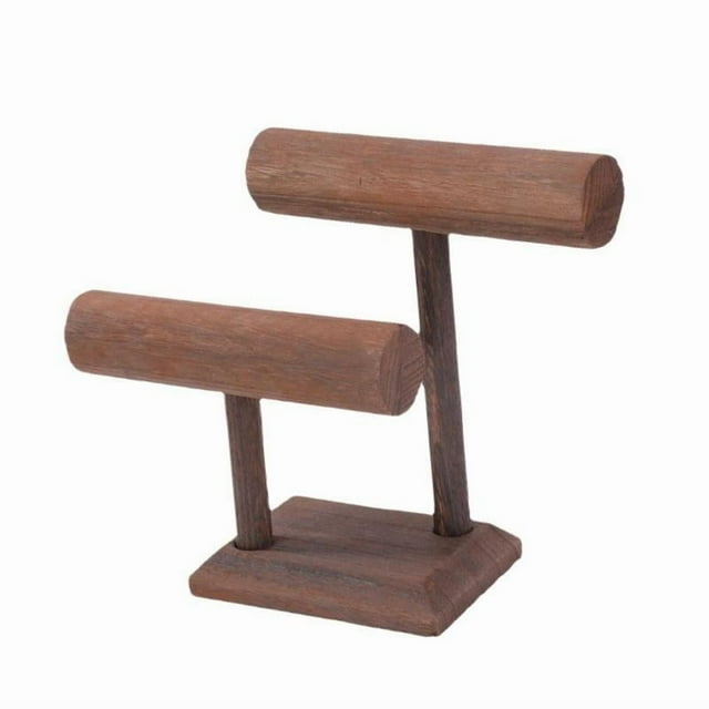 Soporte para Pulseras, Organizador de Joyas, Soporte para Almacenamiento de Brazaletes, Organizador de Almacenamiento de Brazaletes de Madera con 2 Ni