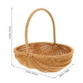 thumbnail image 2 of Rattan Picnic Basket with Handle, 10X7 Inch Wicker Woven Storage Basket for Fruits, Vegetables, Snacks, Home Decor, Outdoor Use, 2 of 7