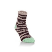 World's Softest Socks - Cozy Collection - Novelty Quarter - Seaside Zebra Print