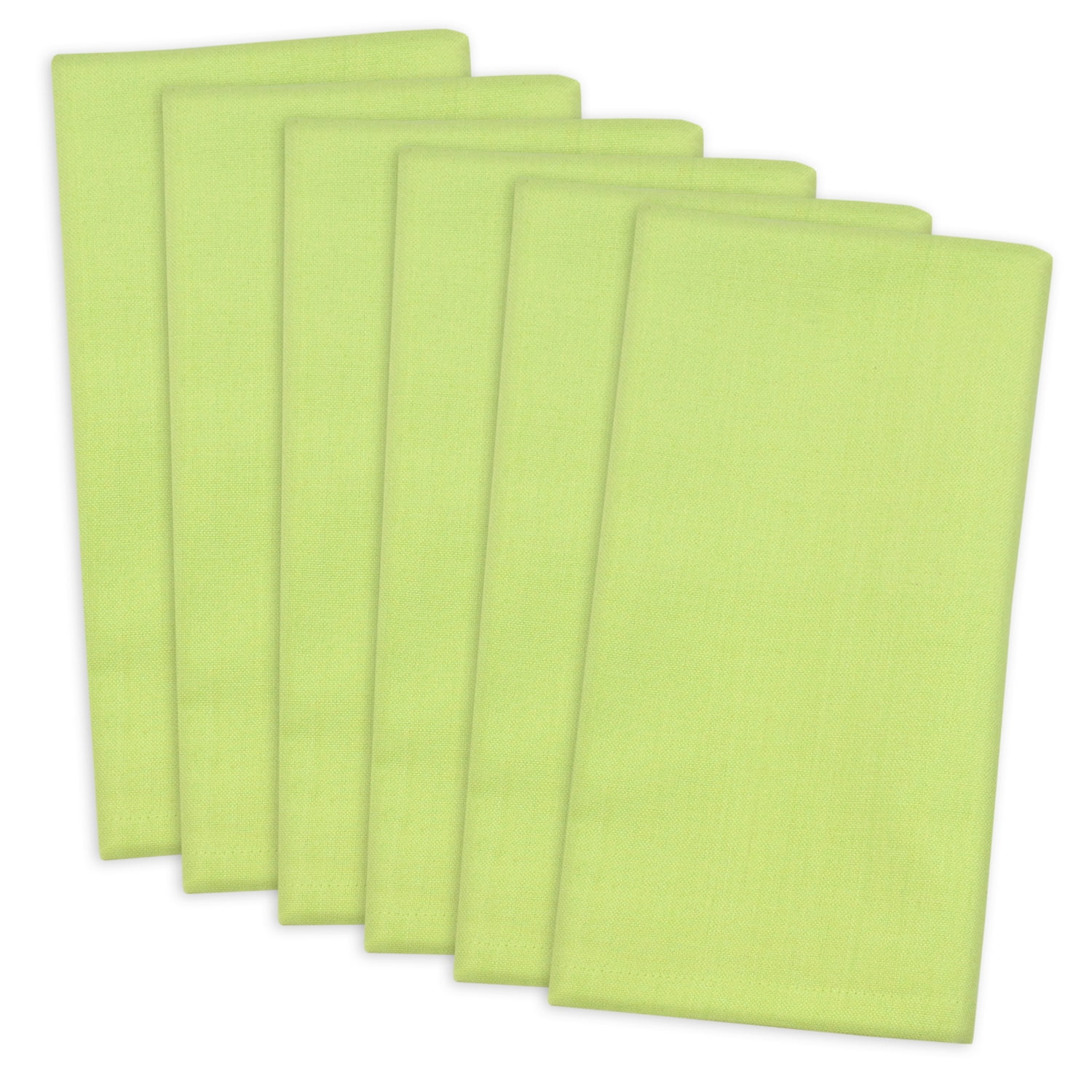 Set of 6 Bright Lime Green Cloth Napkins 20"