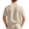 thumbnail image 4 of Waffle Polo Shirts for Men Summer Casual Short Sleeve Collared Relaxed Fit Plain Work Shirts Mens Tees, 4 of 9