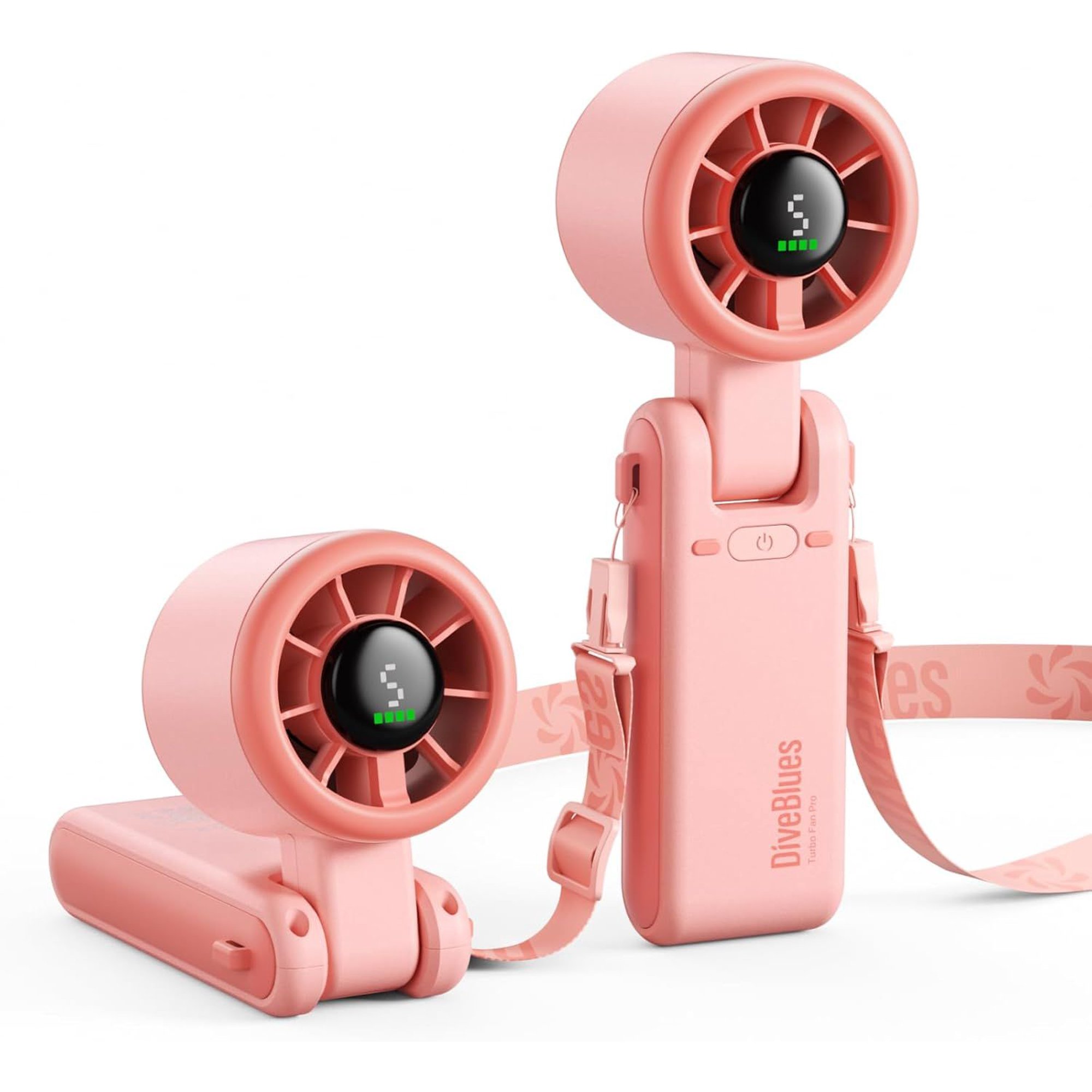 Portable Handheld Turbo Fan, 5 Gear Wind, Battery Operated, Up to 12 Working Hours, 3 IN 1 Hand Fan with Air Turbo Tech Cooling Fan for Outdoor Activities, Travel, Working