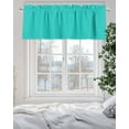 thumbnail image 5 of Aqua Green Valances for Windows Green Solid Color Valance Rod Pocket Light Filtering Short Window Treatments Curtains for Kitchen Bathroom Living Room Bedroom, 1 Panel, 60 x 18 Inch, 5 of 7
