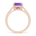 thumbnail image 2 of ANGARA Natural Classic Solitaire Cushion 2.2 ct Amethyst Cocktail Ring in 14K Rose Gold for Women (Size-8mm) | February Birthstone, Anniversary, Jewelry Gift for Women | Natural Amethyst Ring, 2 of 9