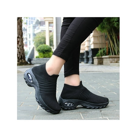 

Audeban Women s Non Slip Walking Shoes Breathable Mesh Slip On Work Shoes Sneakers Comfort Platform Loafers