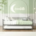 thumbnail image 3 of Premium Daybed Metal Bed Frame, Twin Size Bed with Trundle, Daybed and Roll Out Trundle for Kids Room Guest Room Apartment, Easy Assembly, Mattresses Sold Separately, K213, 3 of 8