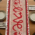 thumbnail image 5 of Table Runners 72 Inches Long Dress Scarves, Valentine's Day Farmhouse Kitchen Table Runner, Coffee Tablerunners, Romantic Roses Love Heart Gnomes Wooden 14x72 Inch, 5 of 9