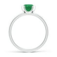 thumbnail image 2 of ANGARA Natural Semi Bezel-Set Emerald Solitaire Engagement Ring in 14K White Gold for Women (Size-6mm) | May Birthstone, Birthday, Anniversary, Jewelry Gift for Women | Natural Emerald Ring, 2 of 9