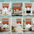 thumbnail image 6 of Tie Up Curtains for Windows Orange Wood Grain Valance Adjustable Balloon Curtain Rustic Brown Wooden Stripe Tie Up Shades for Kitchen Living Room Bedroom Privacy Curtain Drape 34x45 Inch, 6 of 9