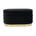 thumbnail image 4 of TOV Furniture Lillian Black Velvet Storage Bench with Gold Base, 4 of 10