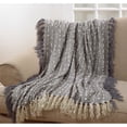 thumbnail image 4 of Saro Lifestyle Petite Pom Pom Design Tassel Trim Throw, 4 of 4
