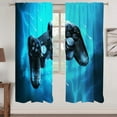 thumbnail image 3 of Blue Video Game Curtains 2 Panels 42W x 63H Rod Pocket Cool Teen Boys Gaming Cool Gamepad Polyester Window Drapery Treatment for Bedroom Living Room, 3 of 5