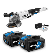 HART 20-Volt 2-Pack 4Ah Batteries & 20-Volt Cordless 4 1/2-inch Angle Grinder