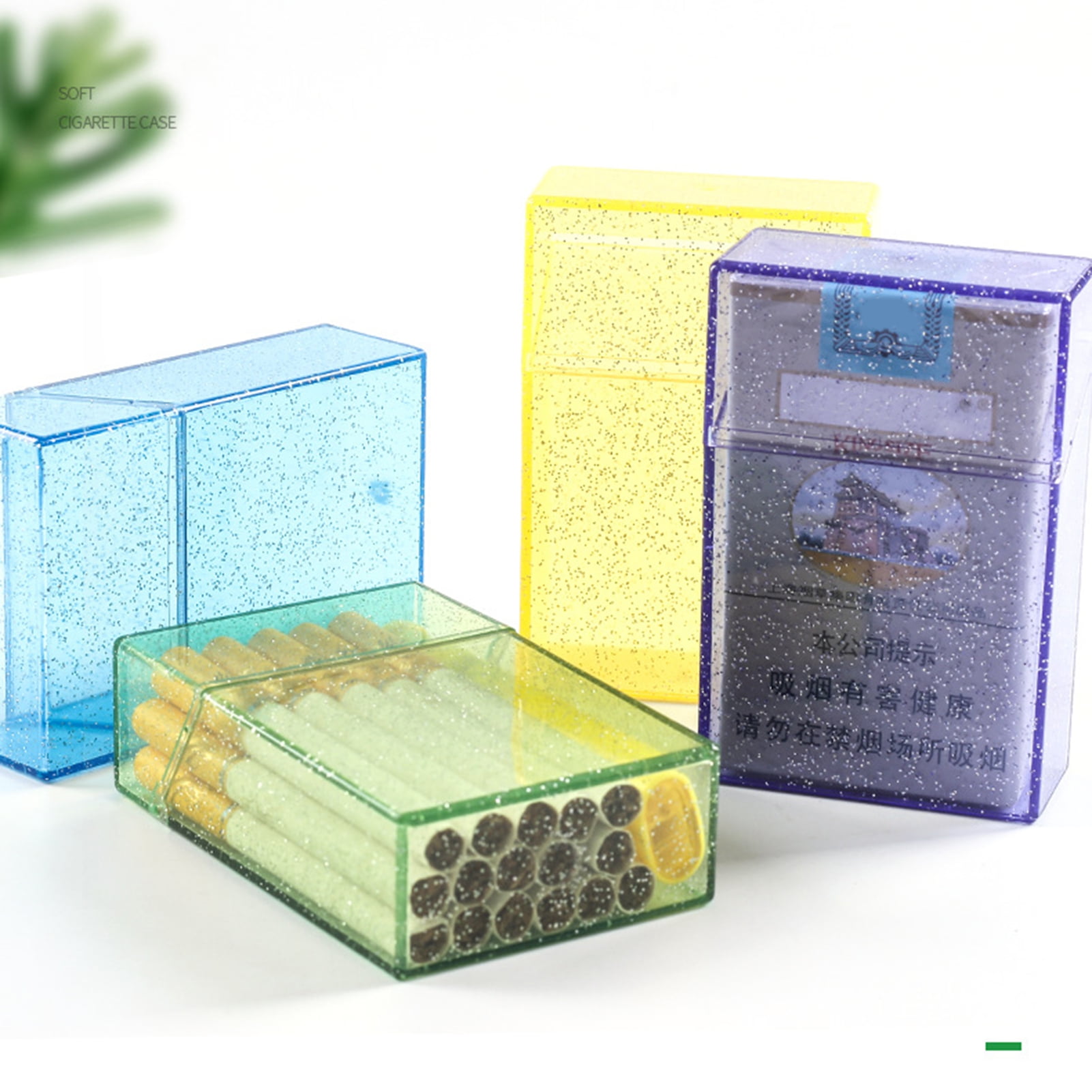 clear cigarette box Cigarette Case Shining Clear Appearance Plastic Portable Cigarettes Box for  Smoker