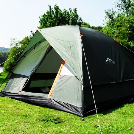 SOLOOP 3-4 Person Green Camping Tent Double-layer Waterproof Windproof Outdoor