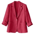 thumbnail image 5 of Blazers for Women Business Casual 3/4 Long Sleeve Lapel Open Front Suit Jacket Work Blazer with Pockets Business Casual Office Work Suit Jacket Summer Dressy Coat Outfits, 5 of 7