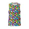 thumbnail image 2 of Easygdp Colorful Easter Eggs1 Men's Mesh Basketball Jersey Quick Drying Sleeveless Shirts Fitted Muscle Tank Tops Sport Round Neck T-Shirt - 4X-Large, 2 of 9