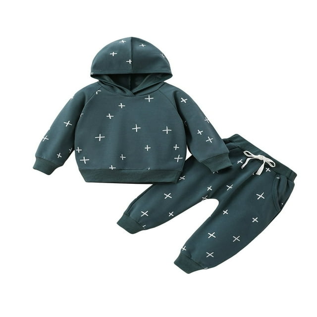 2Pcs Vêtements Ensemble Arbre Imprimé à Manches Longues Sweat-Shirts Pantalons Longs Tenues d'Automne