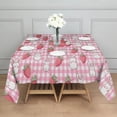 thumbnail image 3 of Strawberry Plants Fruit Rabbit Checkered Square Tablecloth,Waterproof Square Table Cover,Wipeable Spillproof Washable Table Cover for Home Kitchen Party Decor 52"x52"(132x132cm), 3 of 6