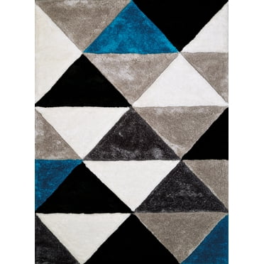 United Weavers Finesse Area Rug 2100 21363 Opulent Aqua Angled Diamonds 7' 10" x 10' 6" Rectangle