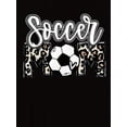 thumbnail image 2 of Camiseta con estampado gráfico de mamá futbolera: camiseta informal de cuello redondo y manga corta, tejido de punto de algodón con elastano, estampado geométrico de leopardo, cómoda y de elasticidad, 2 of 6