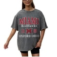 thumbnail image 3 of Women's Gameday Couture Grey Miami University RedHawks Oversized Snow Wash T-Shirt, 3 of 5