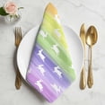 thumbnail image 2 of Easter Cloth Napkins, Spring Rabbit Silhouette Colorful Rainbow Graffiti Washable and Reusable Dinner Napkins Set of 4, Table Napkin for Kitchen Party Birthday Wedding Hotel Housewarming 20"x20", 2 of 9