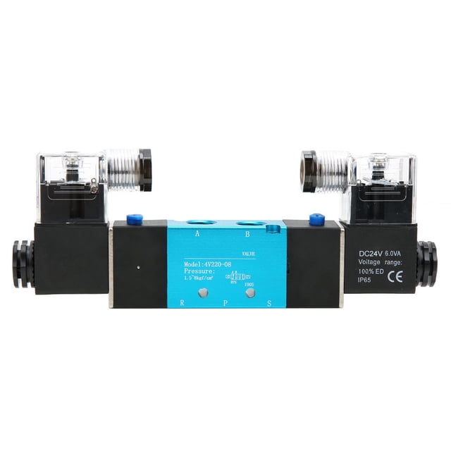 4V220-08 Double Commande 2 Position Électrovanne 5 Voies IP65 Vanne d'Air 1.2Mpa IP65 (DC24V)