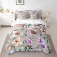 thumbnail image 2 of Castle Fairy Gradient Hummingbird Bedding Comforter Set,Vintage Flowers Full Bedding Set, 2 of 8