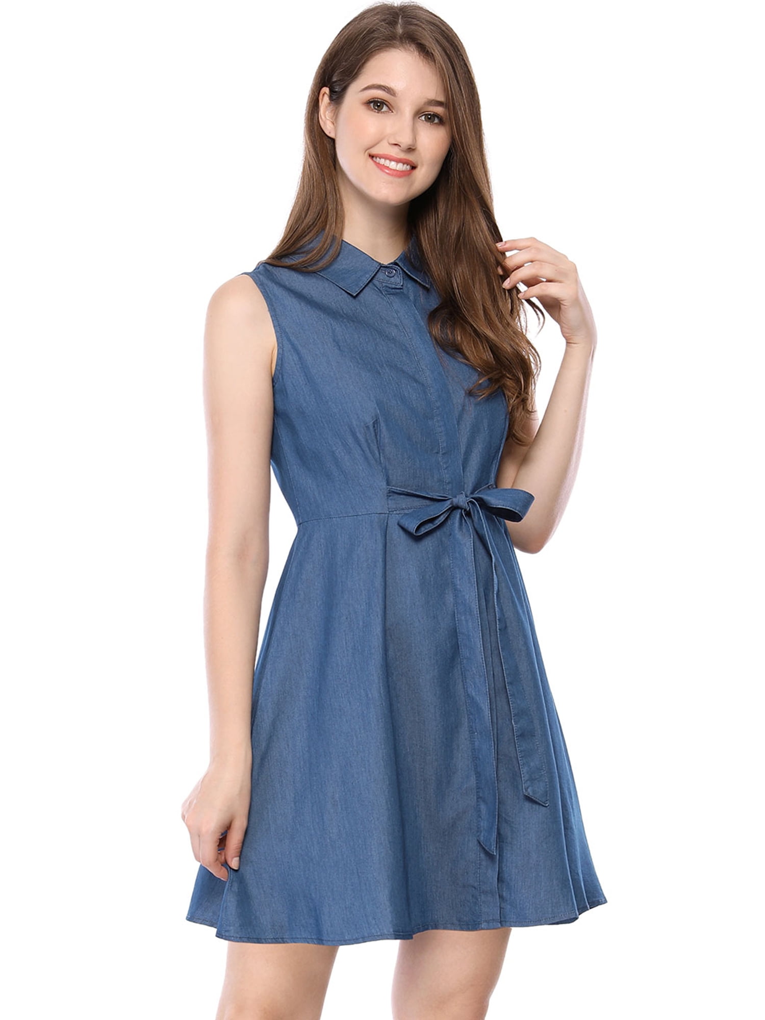 Unique Bargains Allegra K Women's Sleeveless Self Tie