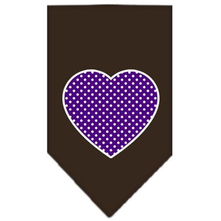 - Purple Swiss Dot Heart Screen Print Bandana Cocoa Small