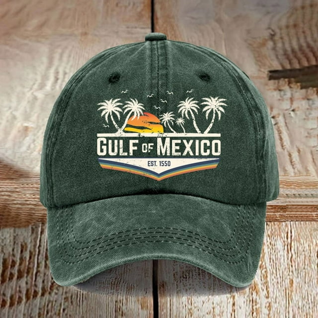 Of Mexico Printed Casual Baseball Cap Retro Cap Baseball Caps hats for men Green