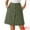 Army Green, variant on DARING DIVA Women's A-line Button Front Denim Short Skirt S White