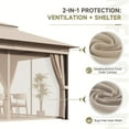 thumbnail image 3 of Vineego 10×10 ft Outdoor Pop Up Gazebo with Mosquito Netting，Double Roof Gazebo with Double Curtains for Backyard, Garden and Patio,Khaki, 3 of 7