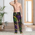 thumbnail image 2 of Gukieu Neon Mardi Gras Print Men's Home Trousers, Elastic Drawstring Home Pajamas Clothing Suitable for Adult Men-XX-Large, 2 of 6