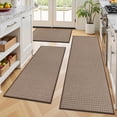 thumbnail image 5 of Vaukki Kitchen Rugs and Mats Non Slip Washable Set of 3,Soft Braided Rubber Backing Kitchen Mats for Floor Front of Sink,Brown, 5 of 10