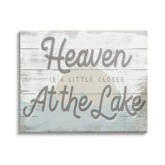 Stupell Industries Heaven's Closer at the Lake Phrase Sunrise Waves, 30 x 24, Design by Daphne Polselli