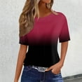 thumbnail image 2 of Tee Tops for Women Trendy Gradient Print Short Sleeve Pullover T-Shirts Classic Fit Pullovers Casual Summer Outfits Clothes 2025, 2 of 5