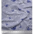 thumbnail image 1 of Soimoi Grey Georgette Viscose Fabric Dot & Butterfly Print Fabric by the Yard 42 Inch Wide, 1 of 1