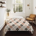 thumbnail image 4 of Ombre Brown Geometric Plaid Retro Abstract Morocco Gingham Tapestry for Bedroom Wall Hanging Tapestry, Ceiling Backdrop Tapestries Poster Blanket Wall Decor for Teens Room Living Room Dorm 59" x 90", 4 of 8