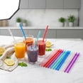 thumbnail image 5 of 12PCS Reusable Plastic Straws with Rings, Colorful Drinking Straws for Party Beverages, Eco-Friendly Durable Straw Set, Daily Use Accessories, 5 of 6