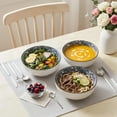 thumbnail image 5 of 60 Oz Large Soup Bowl Set Of 3, Japanese Ramen Pho Bowls, Blue And White Porcelain Big Bowl, 5 of 9