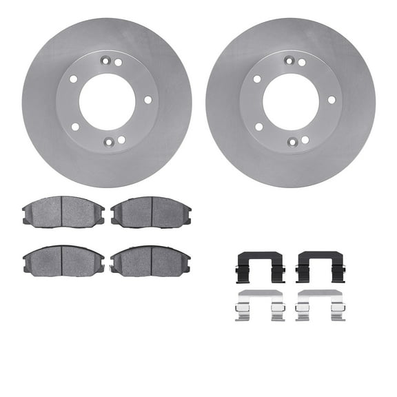 Dynamic Friction Company Front Brake Rotors with 5000 Advanced Brake Pads includes Hardware 6512-21128