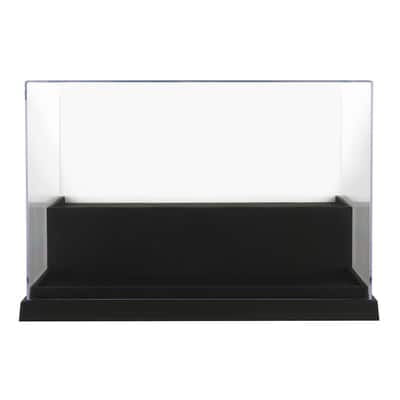 Perfect Cases Mini Bat Display Case - Clear Glass With Black Wood Base, Protects Autographed Bats