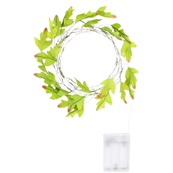 Elegani 20 LED Maple Leaf Fairy Lights – 7.7ft Green & Orange Ombre Leaves with Warm White LEDs