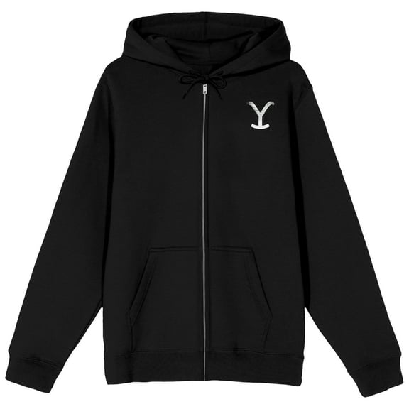 Yellowstone Sticker Art and Logo Adult Black Zip-Up Hoodie-Medium